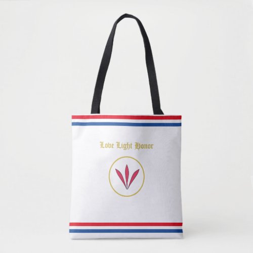 Blue red white stripes  feathers Tote Bag