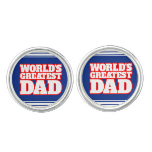 Blue red white world' greatest Dad cufflinks