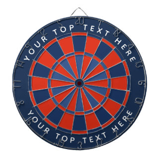 Blue, red, with custom text dart board