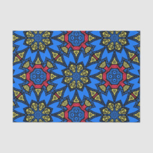 Blue Red Yellow African Tribal Ethnic Pattern Tissue Paper