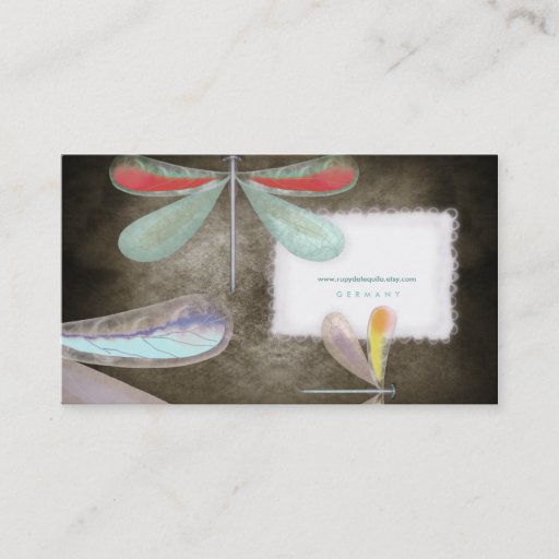 Customizable Blue red yellow butterfly night delicate silk Busi Business Card