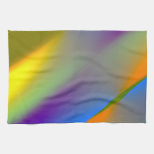 Blue red yellow green abstract pattern orangpurple kitchen towel