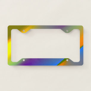 Blue red yellow green abstract pattern orangpurple license plate frame