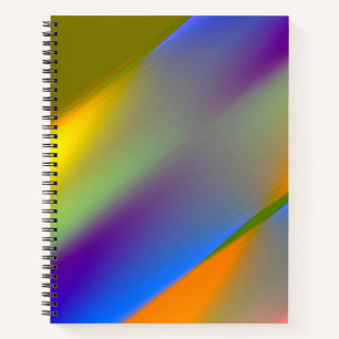 Blue red yellow green abstract pattern orangpurple notebook