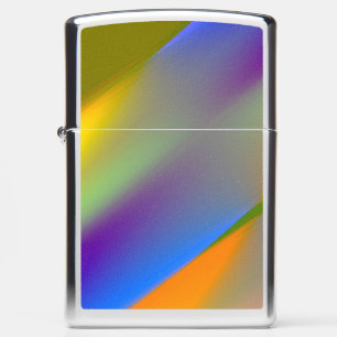Blue red yellow green abstract pattern orangpurple zippo lighter