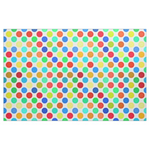 Blue Red Yellow Green Orange Polka Dots Pattern Fabric