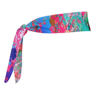 Blue Red Yellow Green Pink Teal Splash Abstraction Tie Headband
