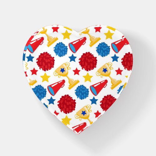 Blue Red Yellow Stars Cheerleader Megaphone Pom Paperweight