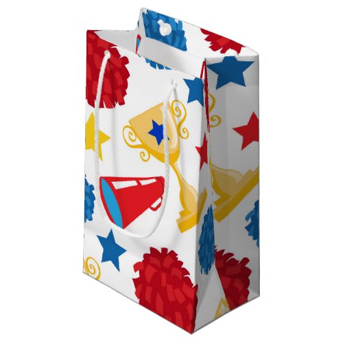 Blue Red Yellow Stars Cheerleader Megaphone Pom Small Gift Bag