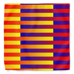 Blue Red Yellow Stripes Bandana