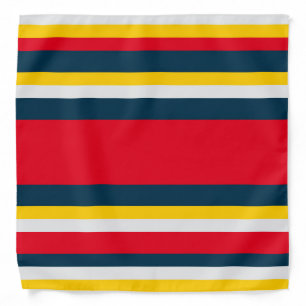 Blue Red Yellow Stripes Bandana