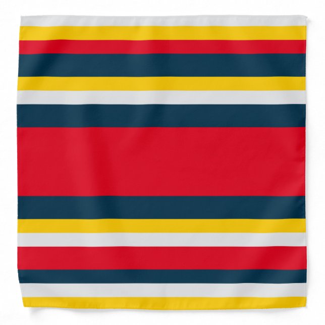 Blue Red Yellow Stripes Bandana (Front)