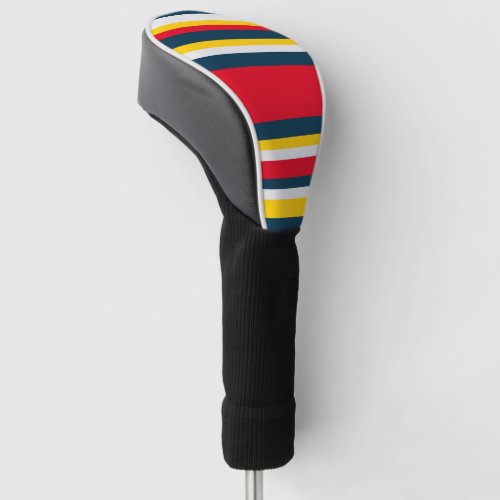 Blue Red Yellow Stripes Golf Head Cover