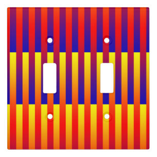 Blue Red Yellow Stripes Light Switch Cover