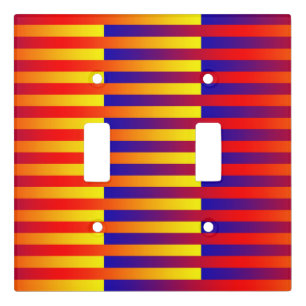 Blue Red Yellow Stripes Light Switch Cover