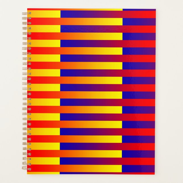 Blue Red Yellow Stripes Planner (Front)