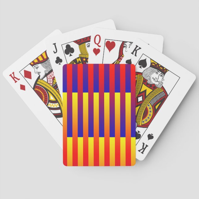 Blue Red Yellow Stripes Poker Cards (Back)