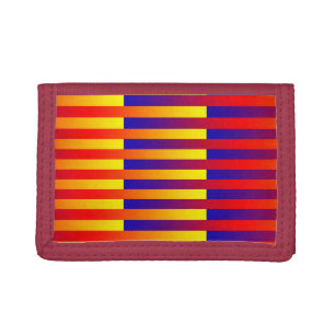 Blue Red Yellow Stripes Tri-fold Wallet