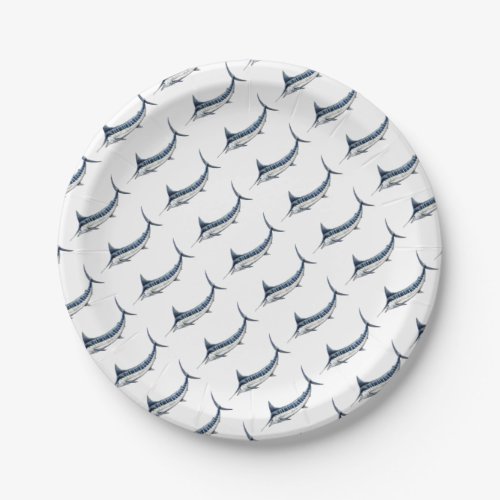 Blue_redbubble Marlin Paper Plates