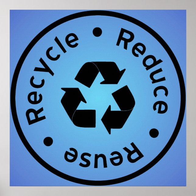 Blue Reduce, Reuse, Recycle Poster (Front)