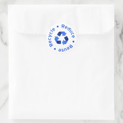 Blue Reduce Reuse Recycle Sticker | Zazzle