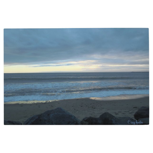 Blue reflections  metal print (Front)