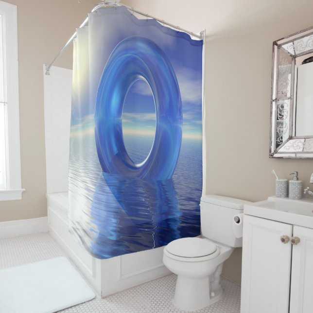 Blue Reflections Shower Curtain (In Situ)