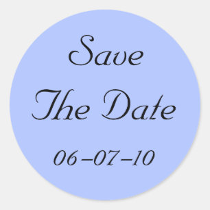 Blue Regency Save The Date Wedding Stickers