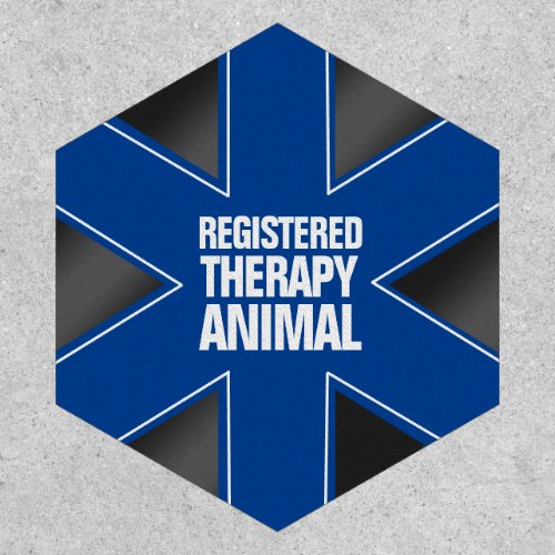 Blue Registered Therapy Animal Charcoal Grey Patch