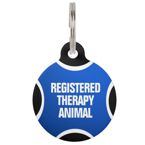 Blue Registered Therapy Animal Pet ID Tag