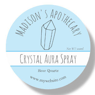 Blue Reiki Crystal Product Labels