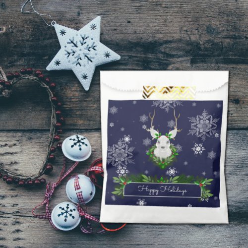 Blue Reindeer Favor Bag