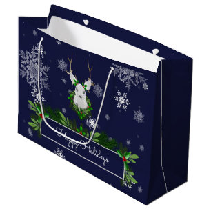 Blue Reindeer Gift Bag