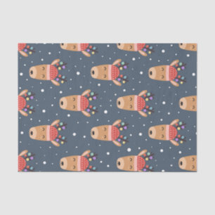 Blue Reindeer Rustic Cute Whimsical Fun Holiday Tissue Paper