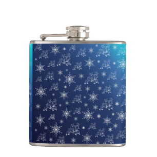 blue,reindeer, star, stars, snowflake, christmas flask