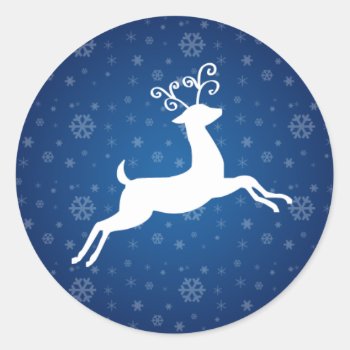 Blue Reindeer Stickers by rheasdesigns at Zazzle