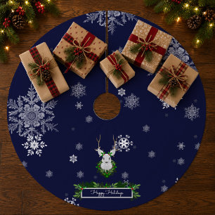 Blue Reindeer Tree Skirt