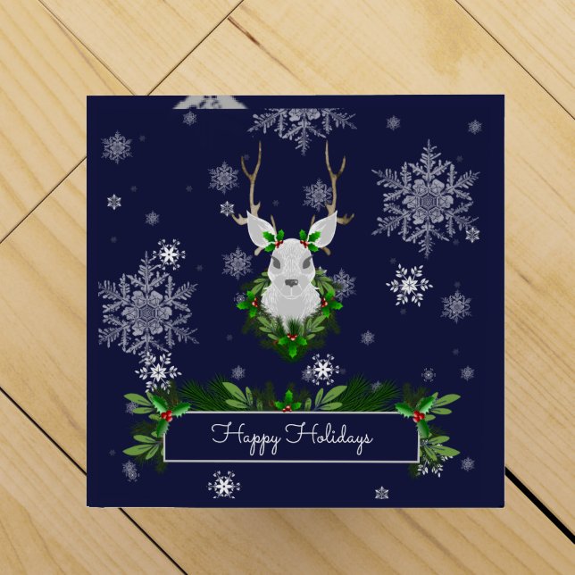 Blue Reindeer Wine Gift Box (Top)