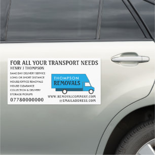 Blue Removal Van, Removal Company Car Magnet