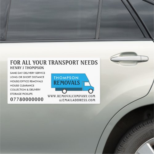 Blue Removal Van Removal Company Car Magnet