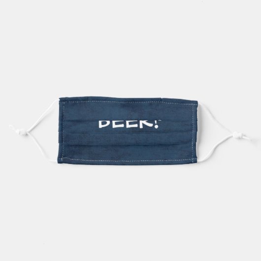 Blue REMOVED ONLY FOR BEER! Adult Cloth Face Mask (Front, Folded)