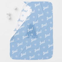 Blue repeat personalized name script & monogram