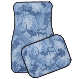Blue Reptile Camouflage Car Mats