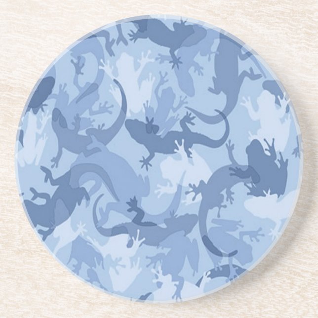 Blue Reptile Camouflage Coaster (Front)