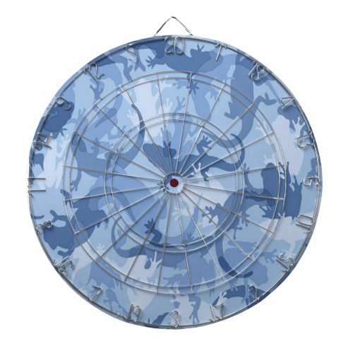 Blue Reptile Camouflage Dart Board