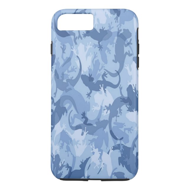 Blue Reptile Camouflage iPhone 7 Case (Back)