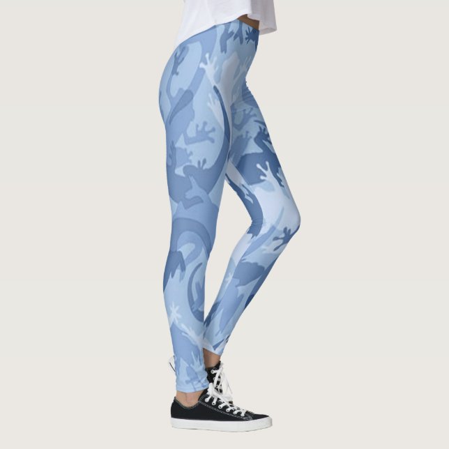 Blue Reptile Camouflage Leggings (Right)