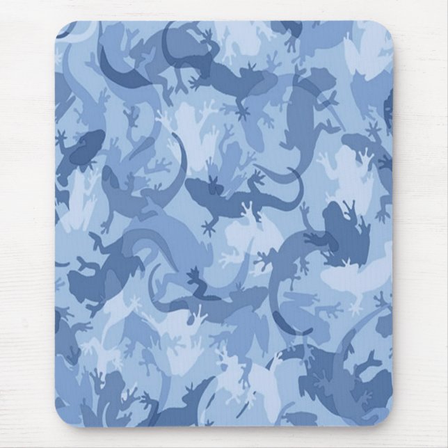 Blue Reptile Camouflage Mouse Pad (Front)