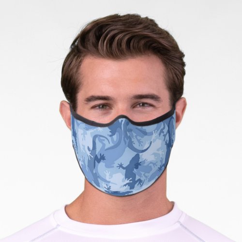 Blue Reptile Camouflage Premium Face Mask