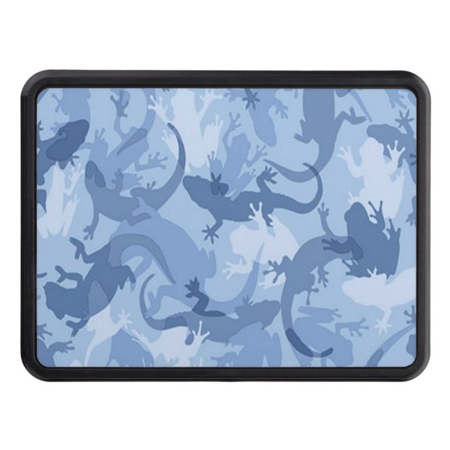 Blue Reptile Camouflage Trailer Hitch Cover (Front)